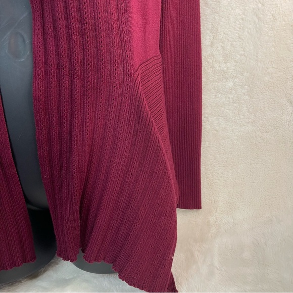 Liz Claiborne Deep Red Open Front Cardigan - Picture 3 of 6